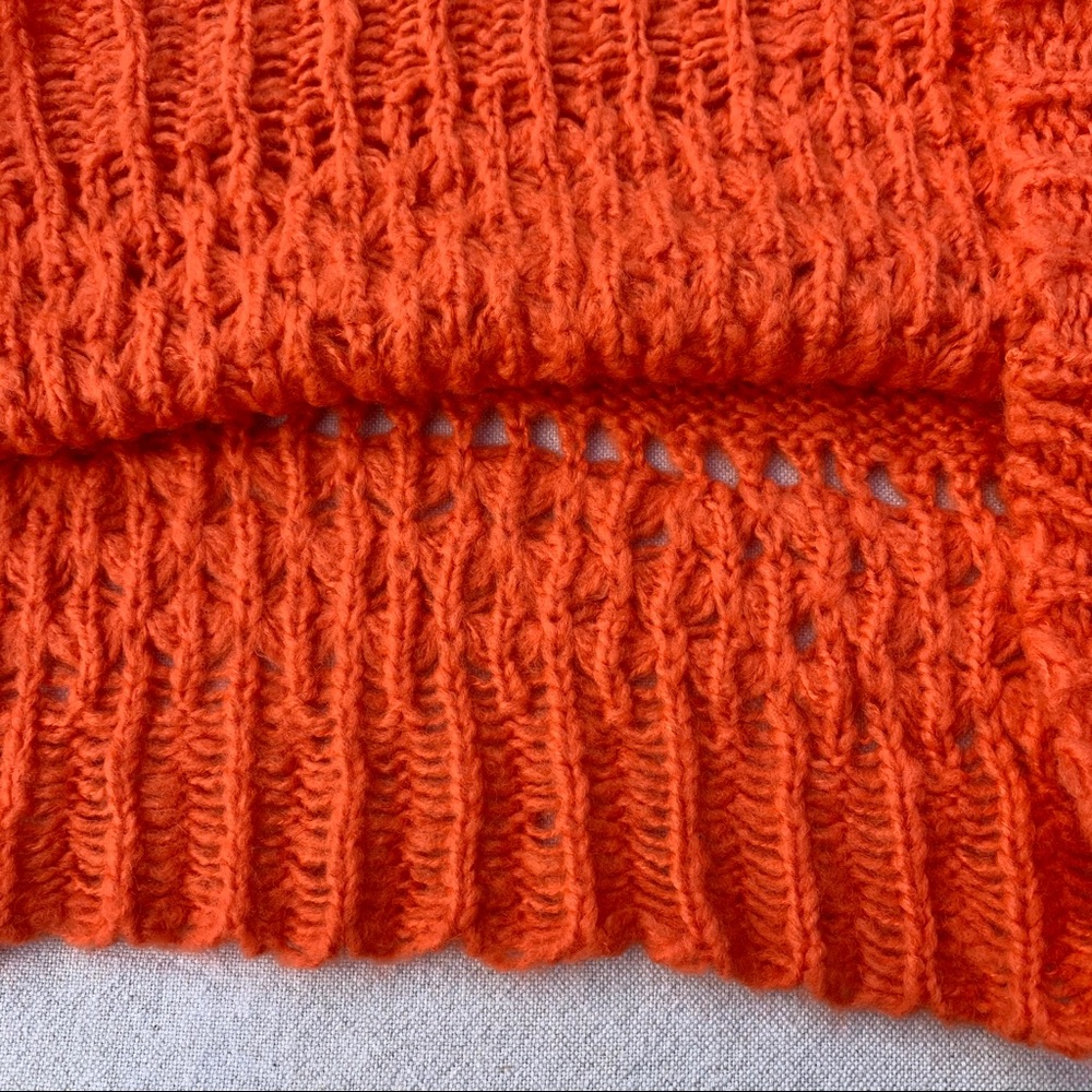 FREE PEOPLE Crashing Waves Oversized Sweater Tangerine - Picture 9 of 11